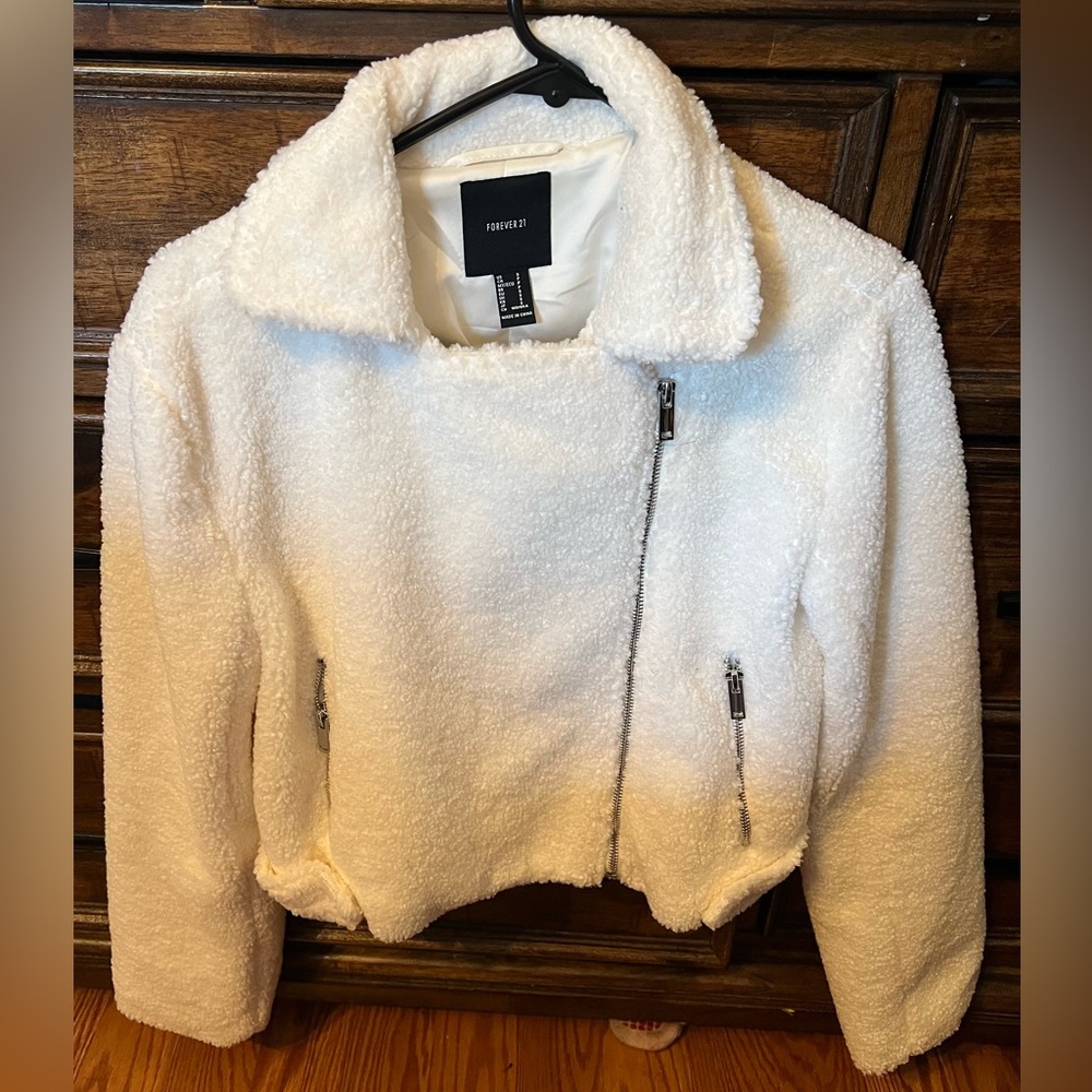 Forever 21 Cream Teddy Jacket